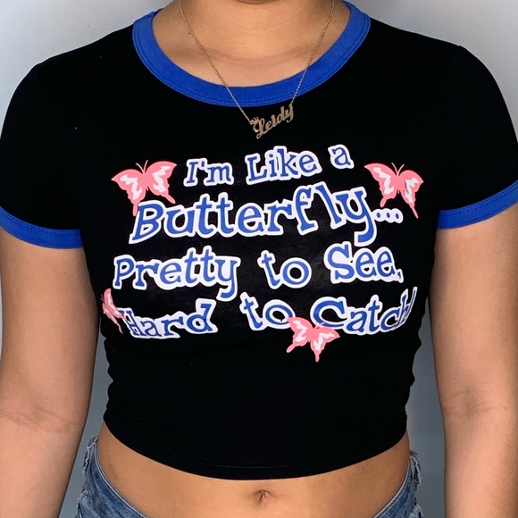 Butterfly Crop Shirt ✨ - Picture 1 of 5